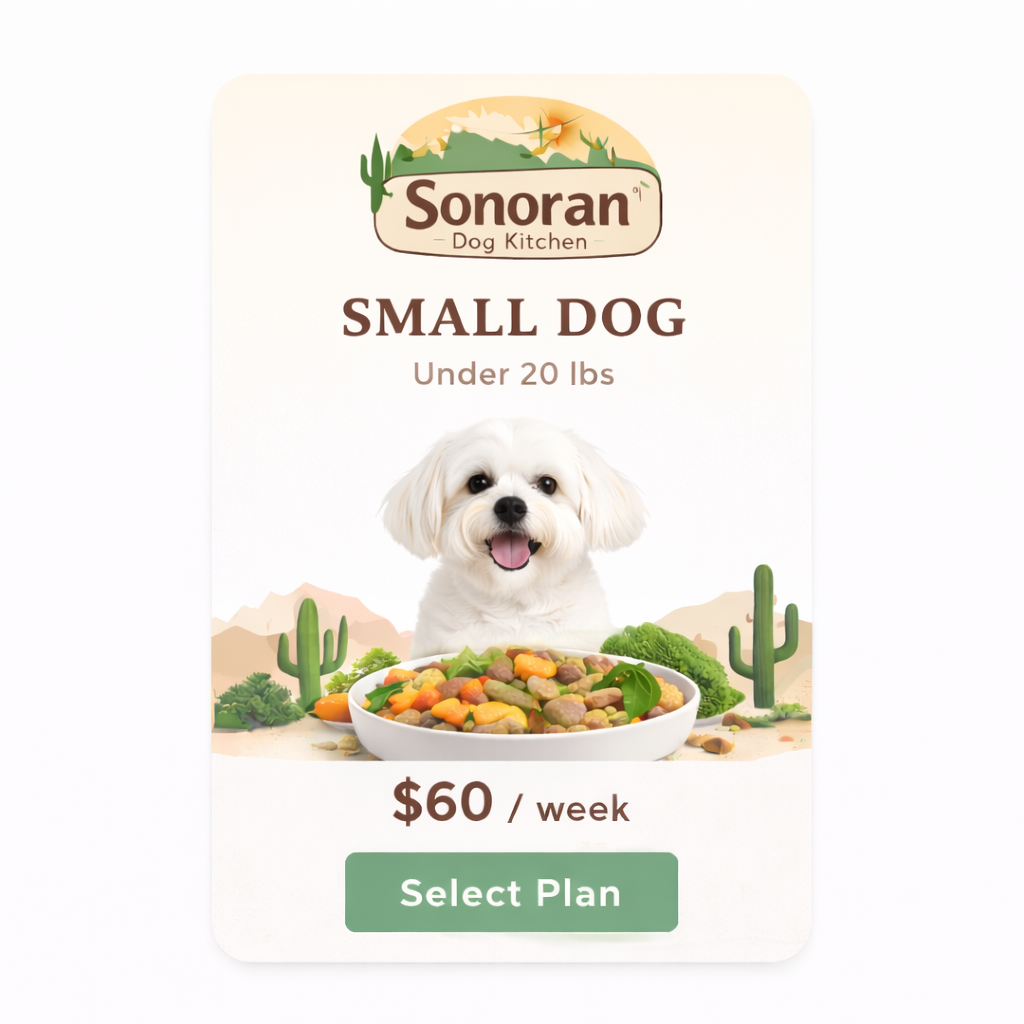 Small Dog Weekly Fresh Meal Plan Up to 20lbs