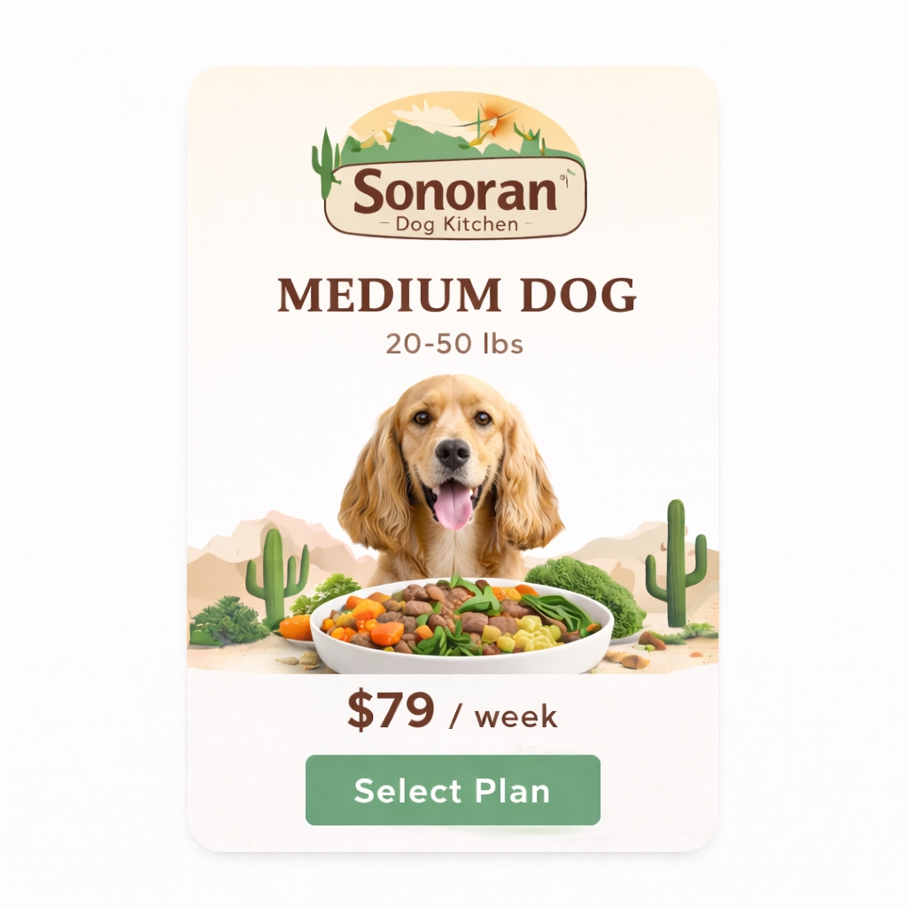 Medium Dog Weekly Fresh Meal Plan 20-50lbs